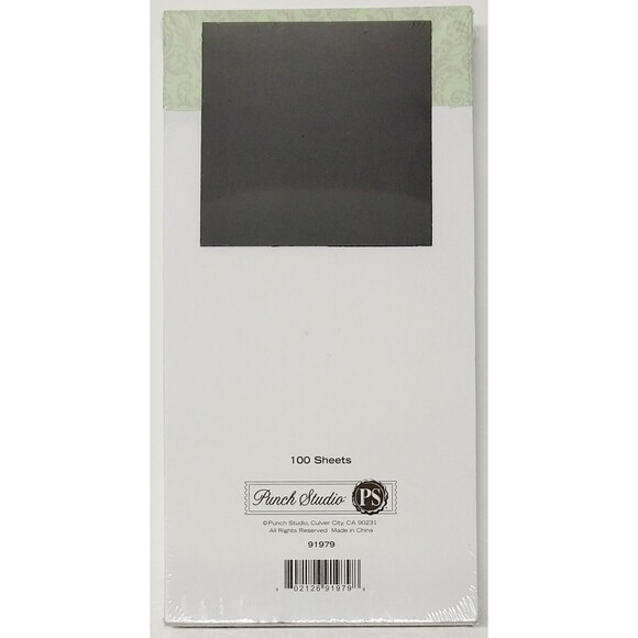 Punch Studio Jeweled Green Paisley S Monogram Goose Butterfly Magnetic Notepad - Picture 4 of 8